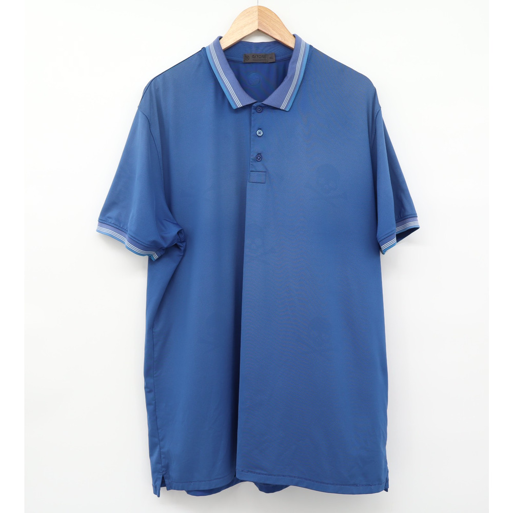 G/Fore Men's Ghost Skull Golf Performance Polo Blue Sz XL